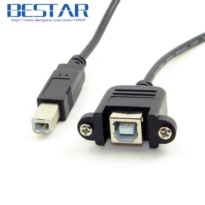 50 سنتيمتر USB-B usb 2.0 نوع b الذكور إلى الإناث طابعة ماسحة القرص الصلب تمديد كابل مع مسامير ل وحة جبل