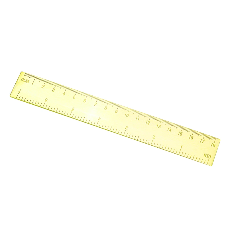 1 pcs   Multifunction Thickening Portable Brass Ruler 18 CM School Office Drawing Tools