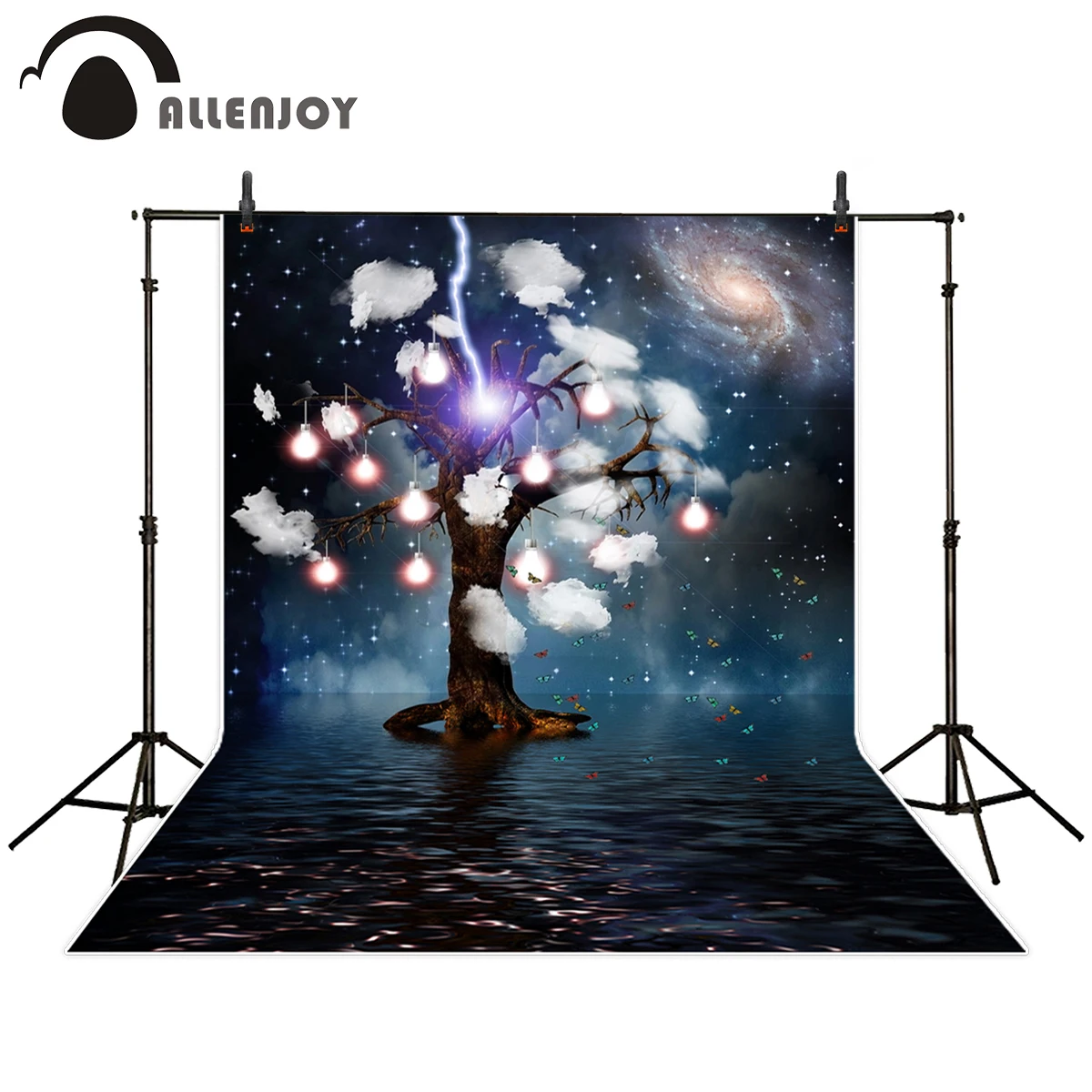 Allenjoy photography backdrop dreamy Star night clouds thunder butterfly eternal tree background photo studio camera fotografica