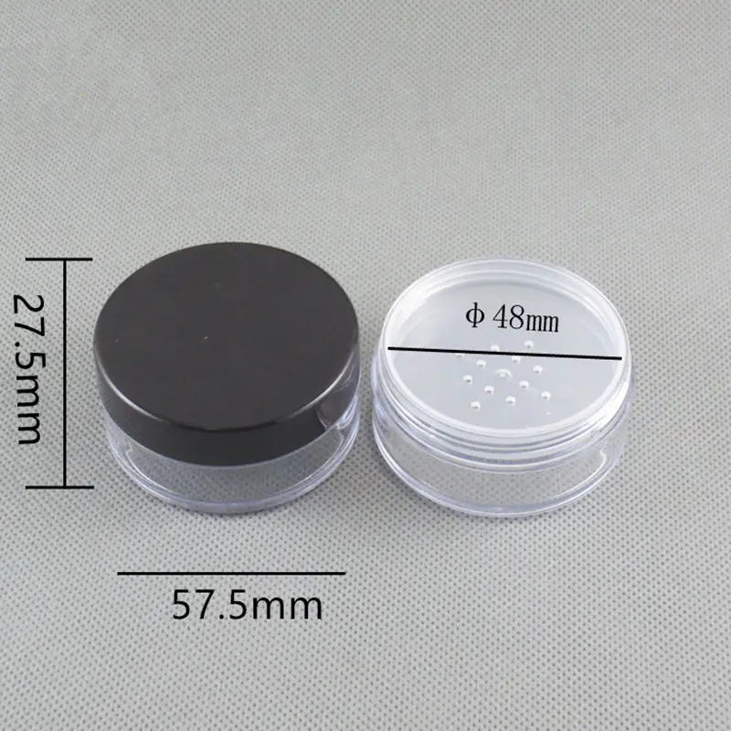 

30ml cream jar Empty loose powder jar with Sifter mesh black Cap powder jar subpackage box F20172238