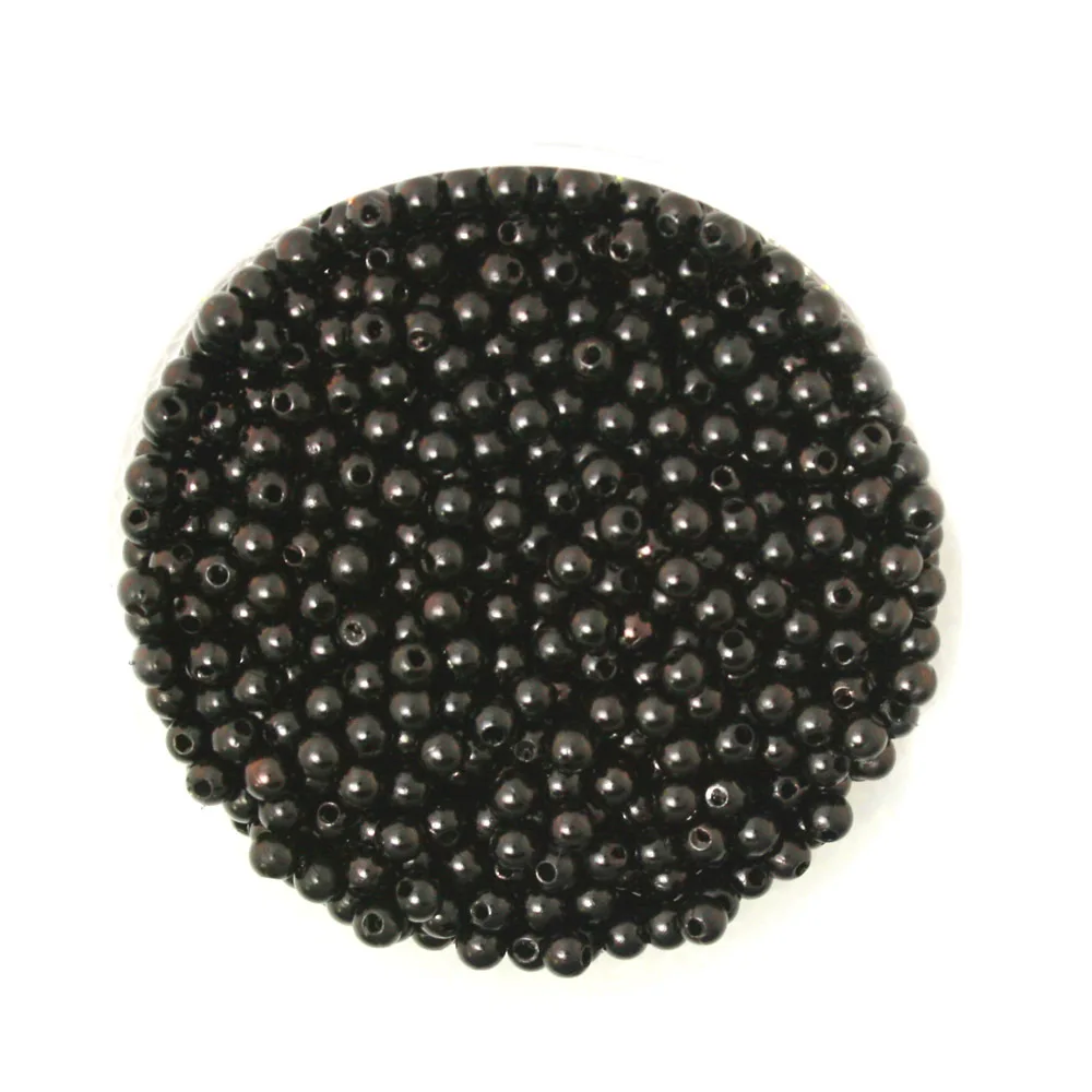 Wholesale 4mm 29g(1000pcs) Black Round Imitation Pearl Plastic Acrylic Beads for DIY women Jewelry Bead Bracelet Necklace Crafts