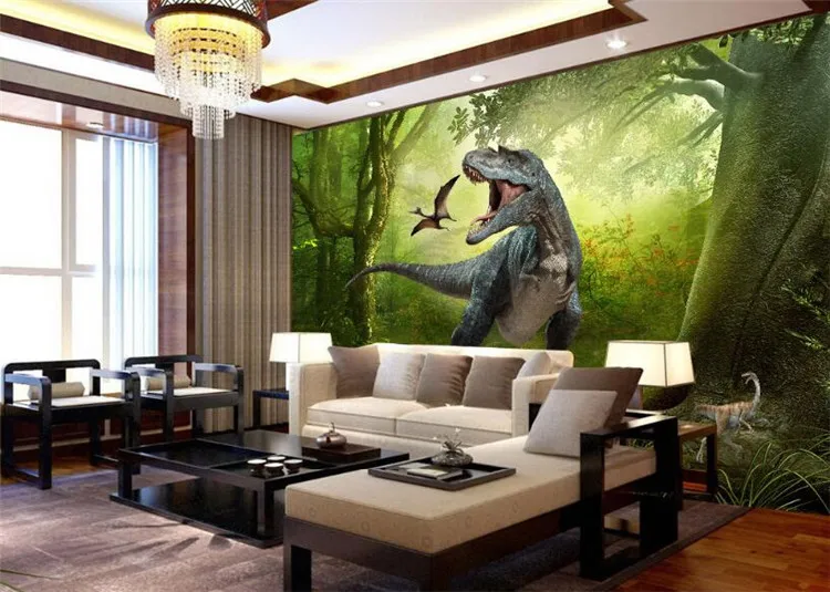 Jurassic world dinosaur wallpaper children's room cartoon wallpaper boy girl bedroom custom mural wall covering