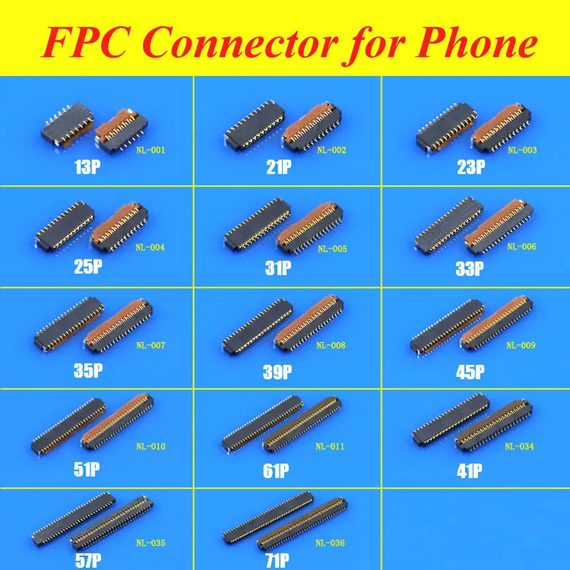 1Piece FPC connector socket 13-71pin  LCD display screen Connector Port on mainboard Repair Replacement Part,23pin 39pin