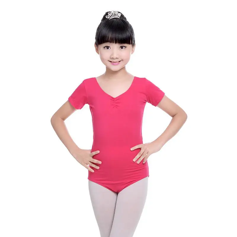 Girls Gymnastics Leotard Ballet Clothes Dance Wear Short Full Sleeve Leotards Cotton Bodysuit Kids Ballet Dancing Costume Suits