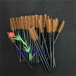 Wholesale 500 pcs/lot Black Handle Brown Disposable Glad Lash Cosmetic Eyelash Extension Eyelash Brush Mascara Applicator Wand