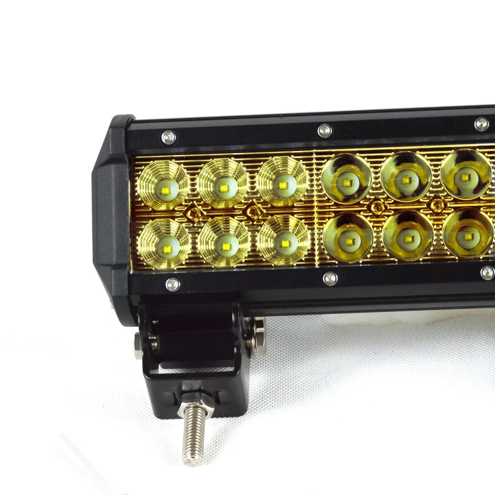 15 Inch 90W Dual Row LED Work Light Bar Yellow Combo Fog Drive Lamps for Offroad Trucks Boat ATV 4x4 4WD