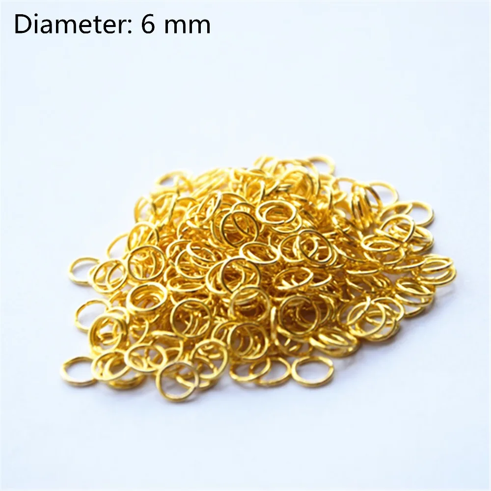 

6MM 500PCS Opening Jump Rings Beading Handemade Jewelry Making 18KG Yellow Gold Filled Components Gold Jump Rings