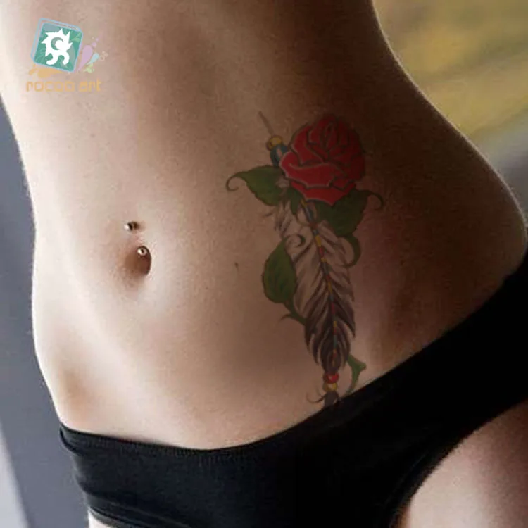 25 designs de tatuagens com flores diferentes, tatuagem falsas temporária à prova d'água, na moda, vermelha, rosa, preta, tatuagem corporal, mãos com adesivos