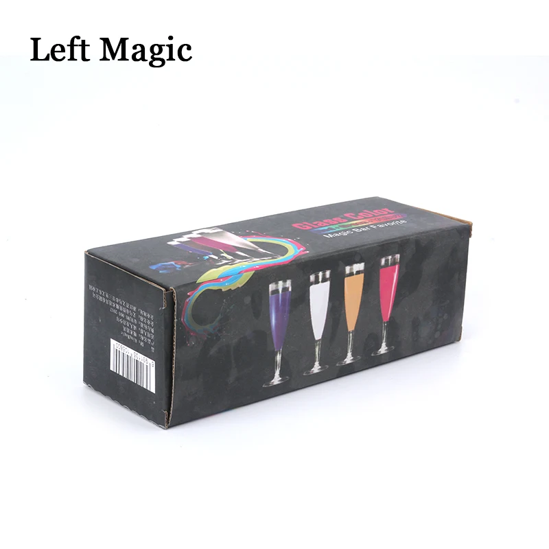 1set Glass Color Change Chameleon Champagne Magic Tricks Silk Acrylic Cup Magic Props Professional Magician Bar Illusion