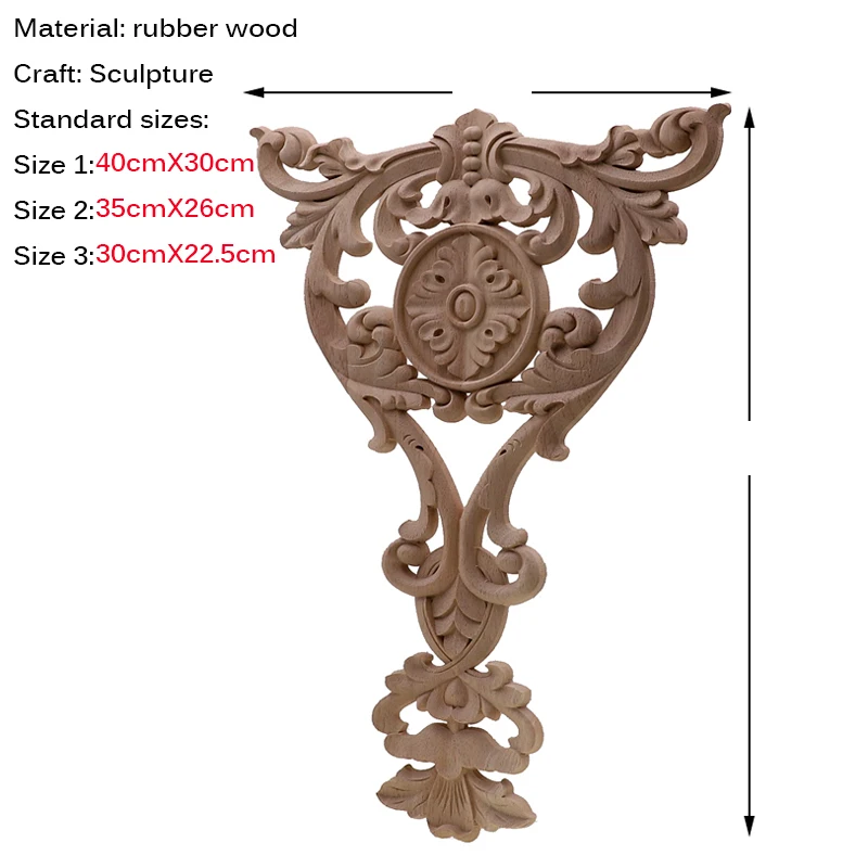 RUNBAZEF Exquisite Classic Rubber Wood Carved Applique Retro Furniture Craft Decor Vintage Home Decoration Maison Accessories