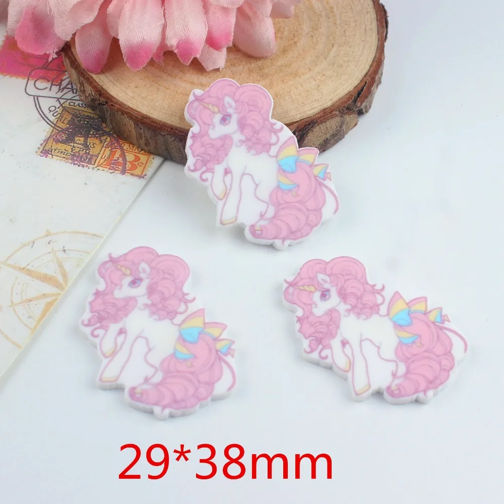 10pcs/lot  resin cabochons accessories hotsaled planar resin unicorn with bow