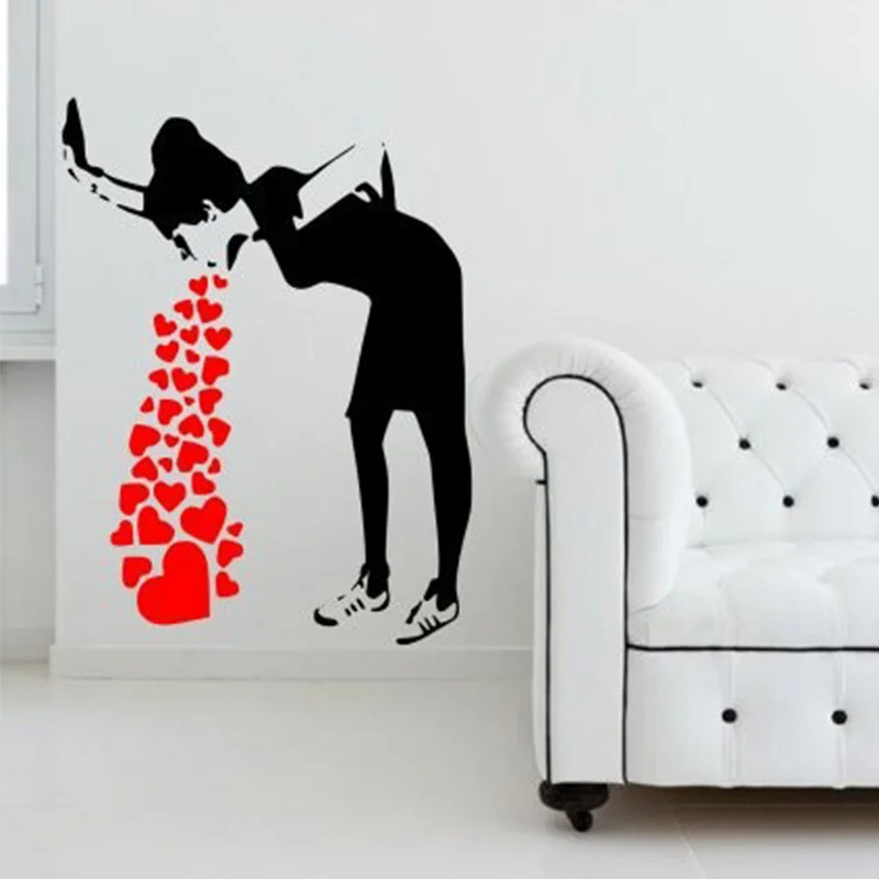 

Banksy Graffiti Love Sick - Iconic Wall Sticker&Wall Decal Wall Stickers Home Decor Wall Stickers For Living room Many colours.