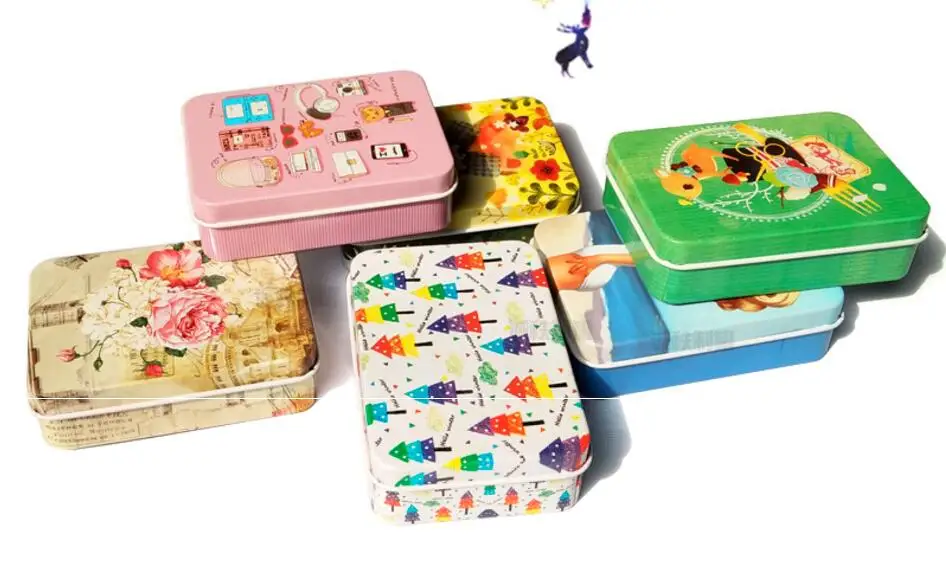 Colorful mini tin Metal box Sealed jar packing boxes jewelry, candy box small storage cans Coin earrings headphones gift box