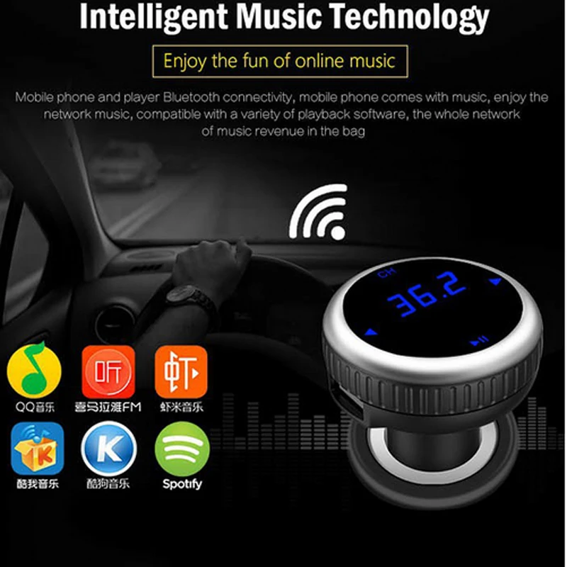 IDEAUDIOCar FM Transmitter MP3 Audio Player Auto Bluetooth Car Kit FM Modulator With 2 USB Port Car Charging Kit Car Accessories