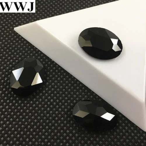 black Color Pointback Oval Glass Crystal Fancy Stone 8x10mm,10x14mm,13x18mm,18x25mm,20x30mm For Jewelry Making,DIY