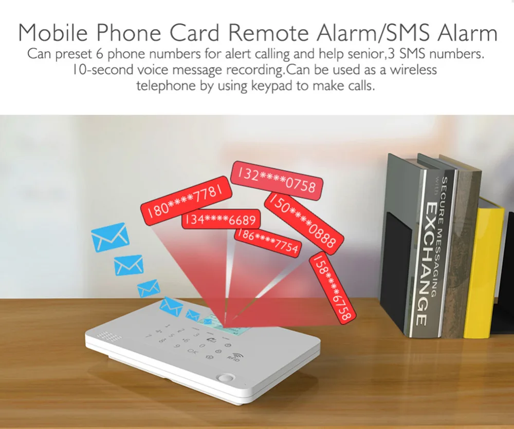 Wolf-Guard Diy Lcd Gsm Sms Wireless Home Alarm Security Inbraak System App Controle Deur/Raam Sensor Pir motion Detector