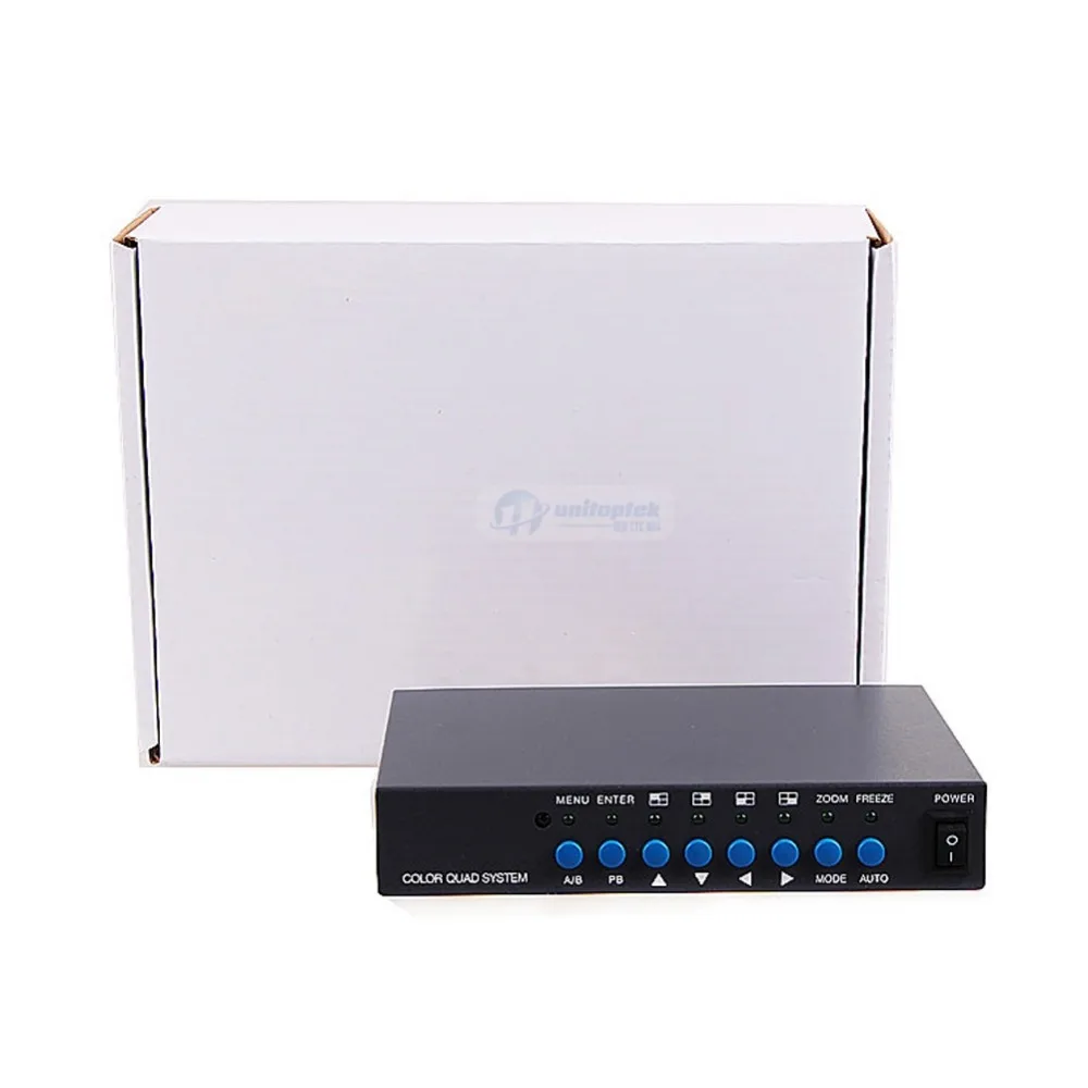 8 Channel Digital Color Quad System Video Processor Splitter BNC Switcher for Security System