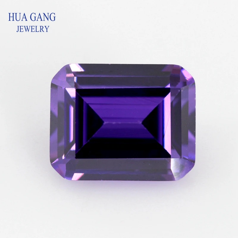 

Purple Octangle Shape Step Cut CZ Stone Synthetic Gems Cubic Zirconia For Jewelry Size 4x6~8x10mm