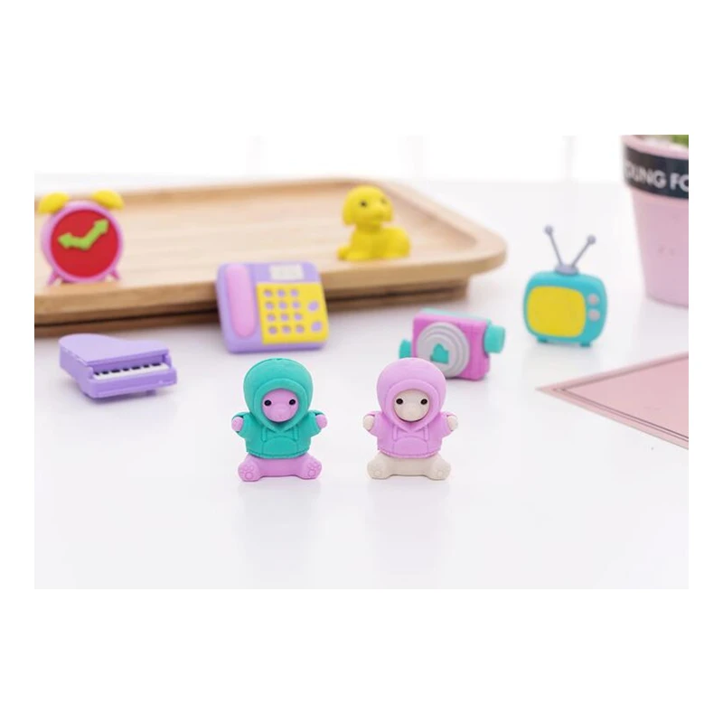 Clock Eraser Television/School Piano Eraser  Doll /Camera Eraser New Arrival Retailed Cartoon Stationery Design At Random