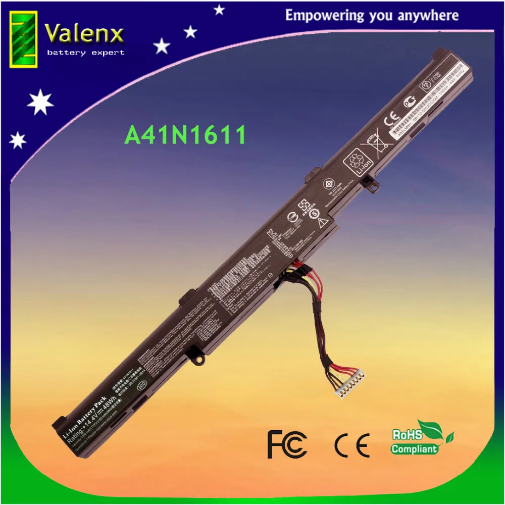 OEM A41N1611 Laptop Battery For ASUS ROG GL553 GL553VD GL553VE GL553VW Series A41LK5H A41LP4Q 14.4V 48WH