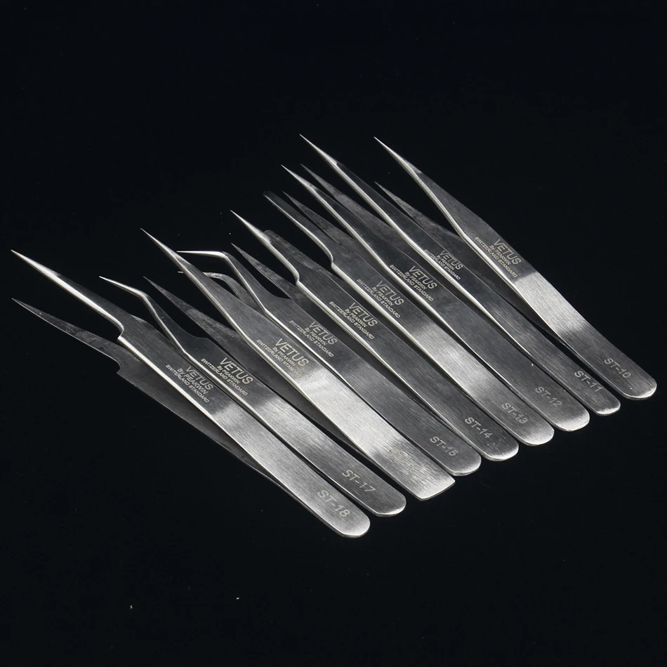 Group Vetus ST Série Ultra Précision Inoxydable Pincettes Extension Anti Acide ESD Anti-Leges Inoxydable Pincettes ST-10