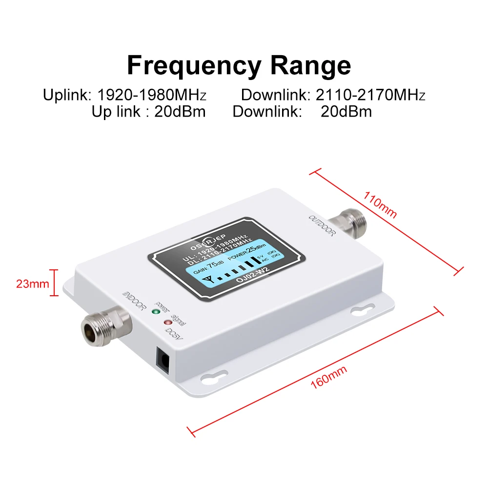 LCD display 3G mobile Signal booster 2100mhz WCDMA Repeater 3g cellular signal booster amplifier Amplifier + Yagi /Omni Antenna