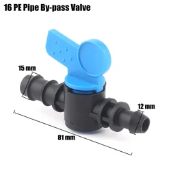 30pcs 16mm PE Pipe Socket Type Irrigation Ball Valve Agricultural Greenhouse Drip Irrigation Hard Pipe Bypass Valve + Washer