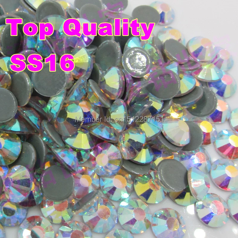 

2bags/lot Grade AAAAA Luxury 16ss AB 3.8 to 4.0 mm Crystals Rhinestones Hot Fix Flat back Glue Nail Diamond Strass Hotfix