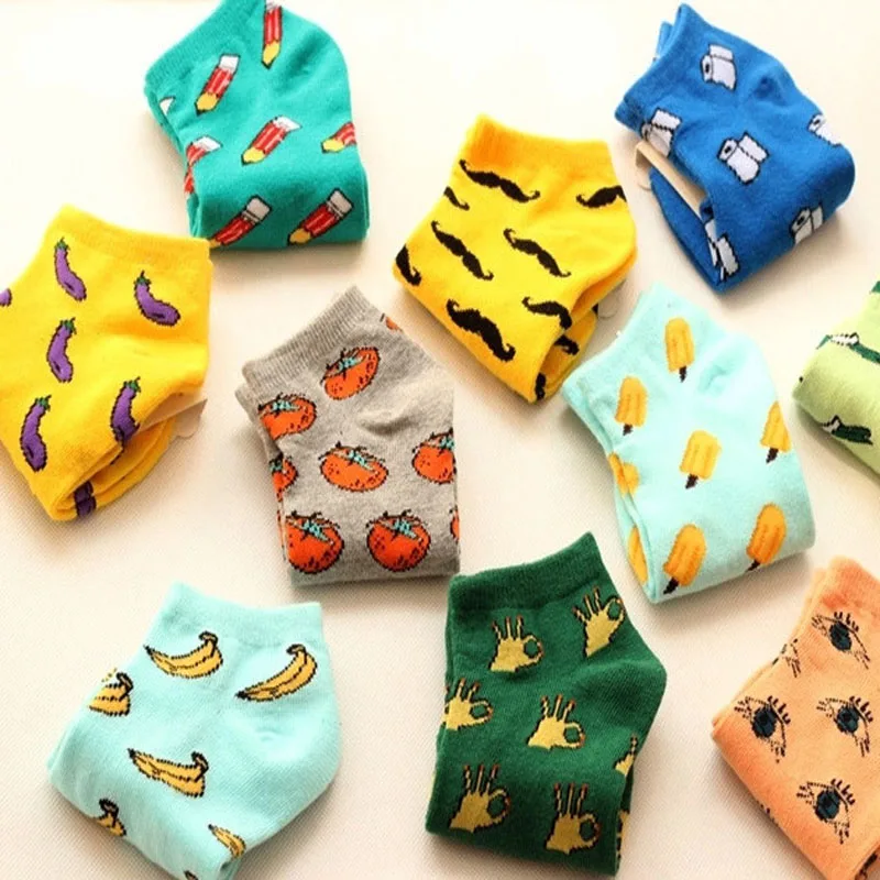 New Cute 11 fruit color miłosny cukierek kolorowa bawełniana letnie skarpetki damskie cienkie skarpetki damskie pantofle 1 para = 2 szt