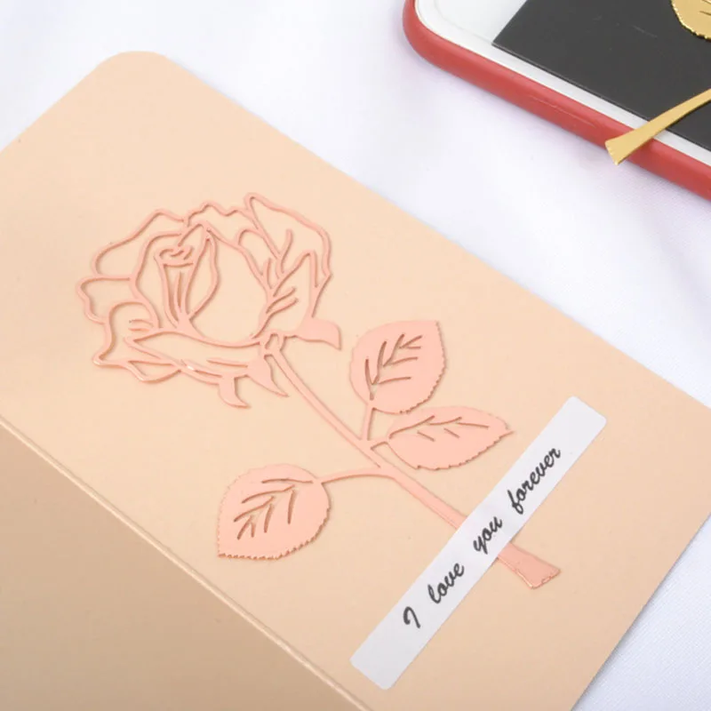 1Pcs/Lot Creative Hollow Rose Bookmark Paper Clip School Office Supply Escolar Papelaria Gift Stationery Kawaii School Supplie