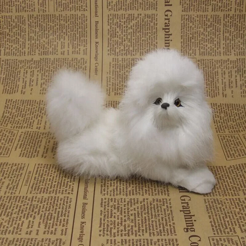 small cute simulation poodles dog toy lifelike lying poodle dog doll about 16x11cm