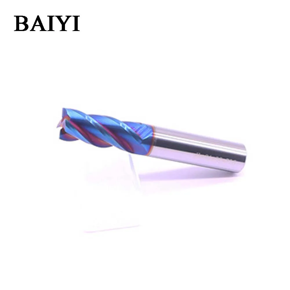 1PC Cutting HRC65 4 Flute D1mm-20mm 1.5mm 2mm 3mm 4mm 5mm 6mm 8mm Alloy Carbide Milling Tungsten Steel Milling Cutter End Mill