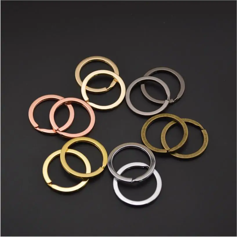 20PCS/Pack 15 20 25 28 30mm Gold Plated Keyring Split Ring (Never Fade) Key Ring For Bag Car Keychain Jewelry Making