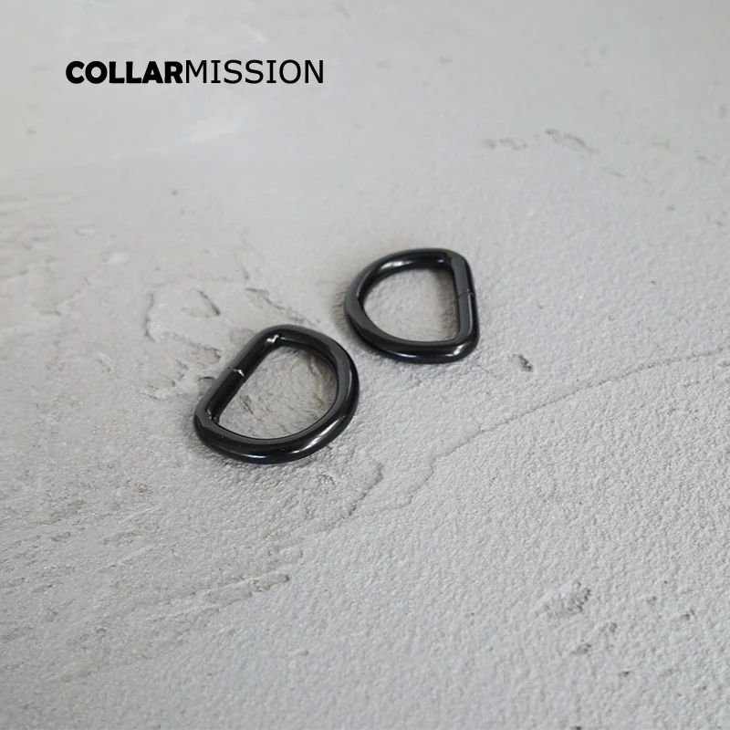 100pcs/lot wholesale D ring semicircle button 20mm black diy dog collar accessories durable plated metal buckle DK20HX