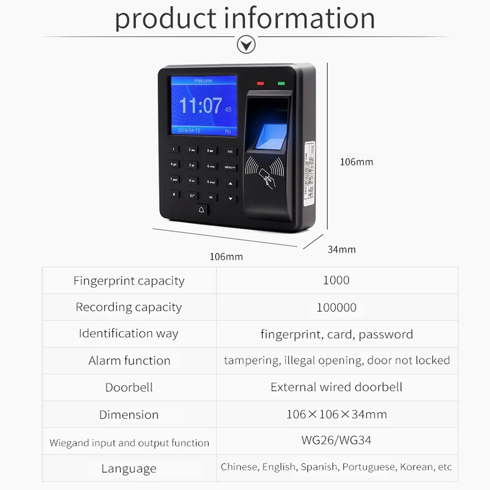 Fingerprint RFID Access Control System Smart Door Lock Electronic Gate Opener Home Digital Set Electric Magnetic Biometric