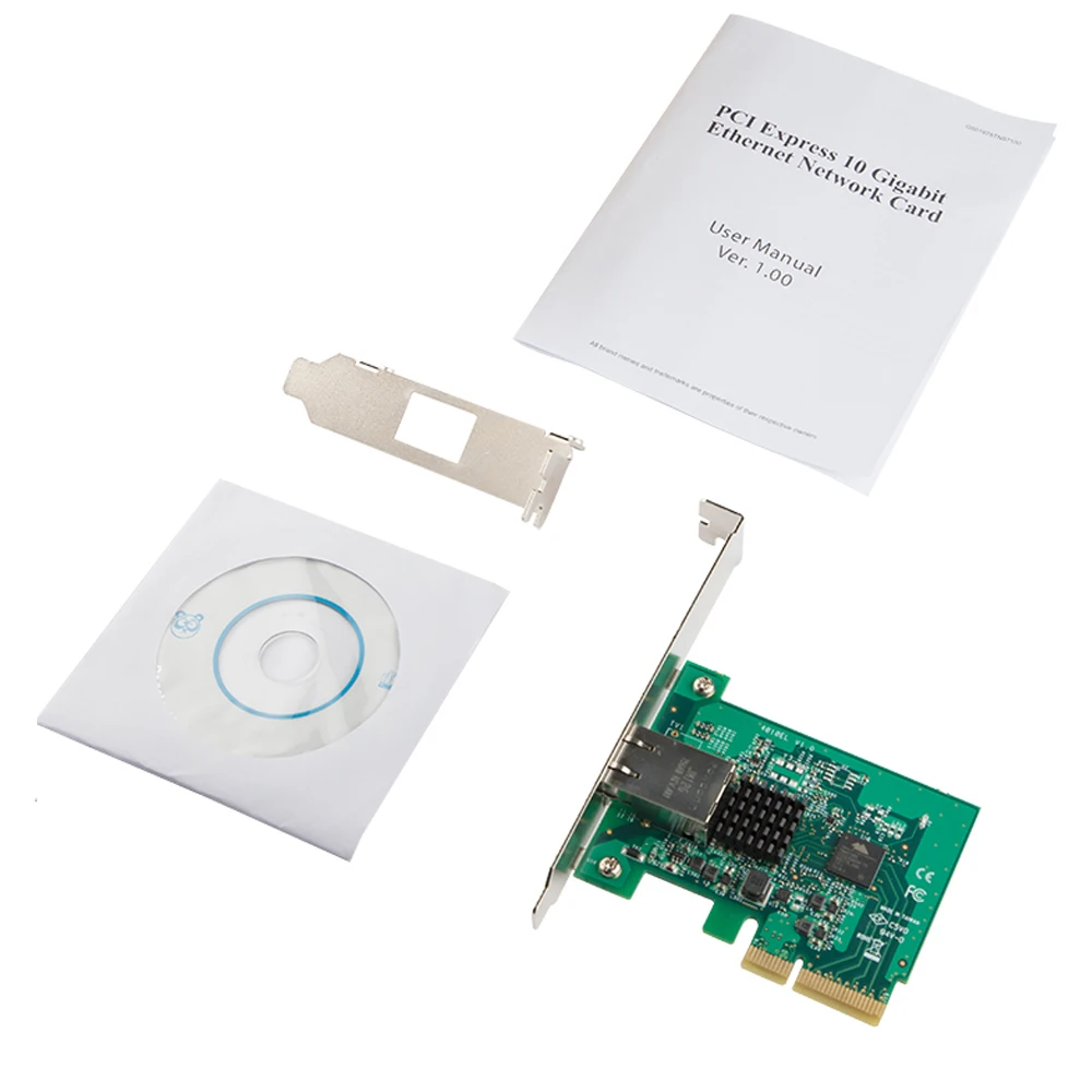 PCIe 10 Gigabit Ethernet การ์ดเครือข่าย PCI express 1 RJ45 พอร์ต 10/100/1000/10000 base - T Network LAN Controller