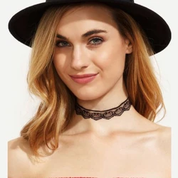 Poputton Black Sexy Women Neck Lace Choker Necklace for Woman Lady Tassel Chokers Neck Necklaces Jewelry Colliers Femme