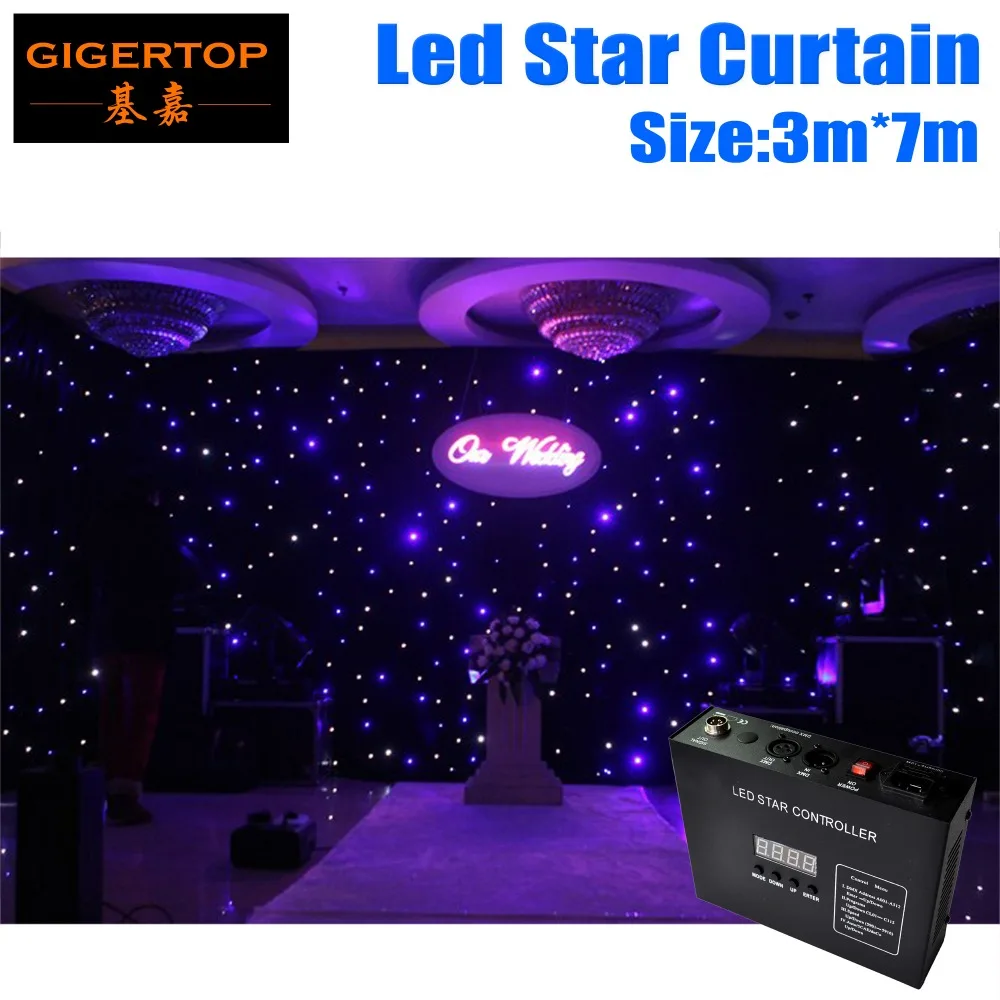 

Big Size Led Star Curtain 3Mx7M LED Star Cloth,90V-240V LED Wedding Backdrops LED Single Color Star Cloth With DMX Controller