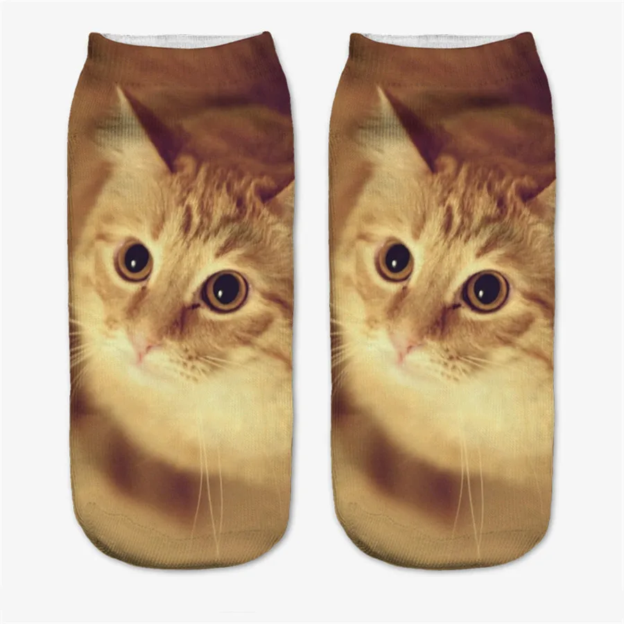 ZHBSLWT 3D Print Animal Sphynx Cat Women Socks calcetines Casual Cute Character Low Cut Ankle Socks Multiple Colors Harajuku