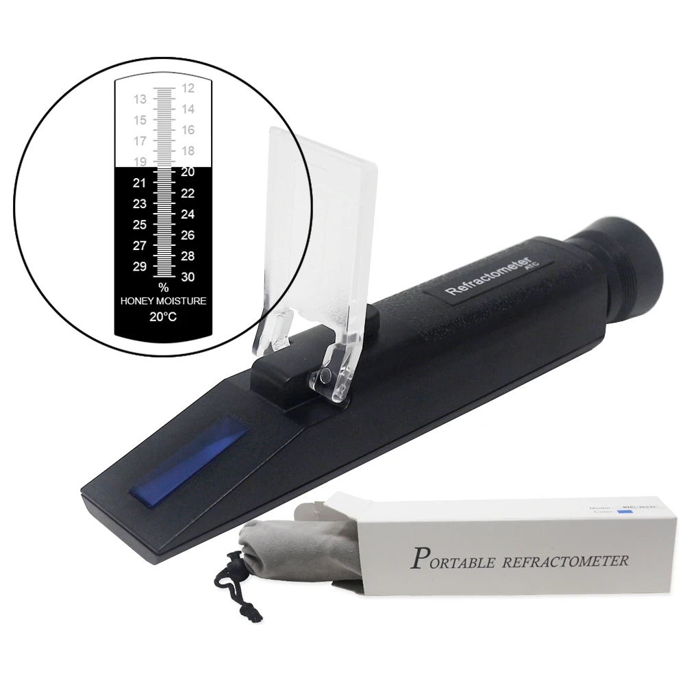 Hand Held Brix Honey Refractometer Brix 12~30% ATC Refractometer Honey Moisture Tester Meter