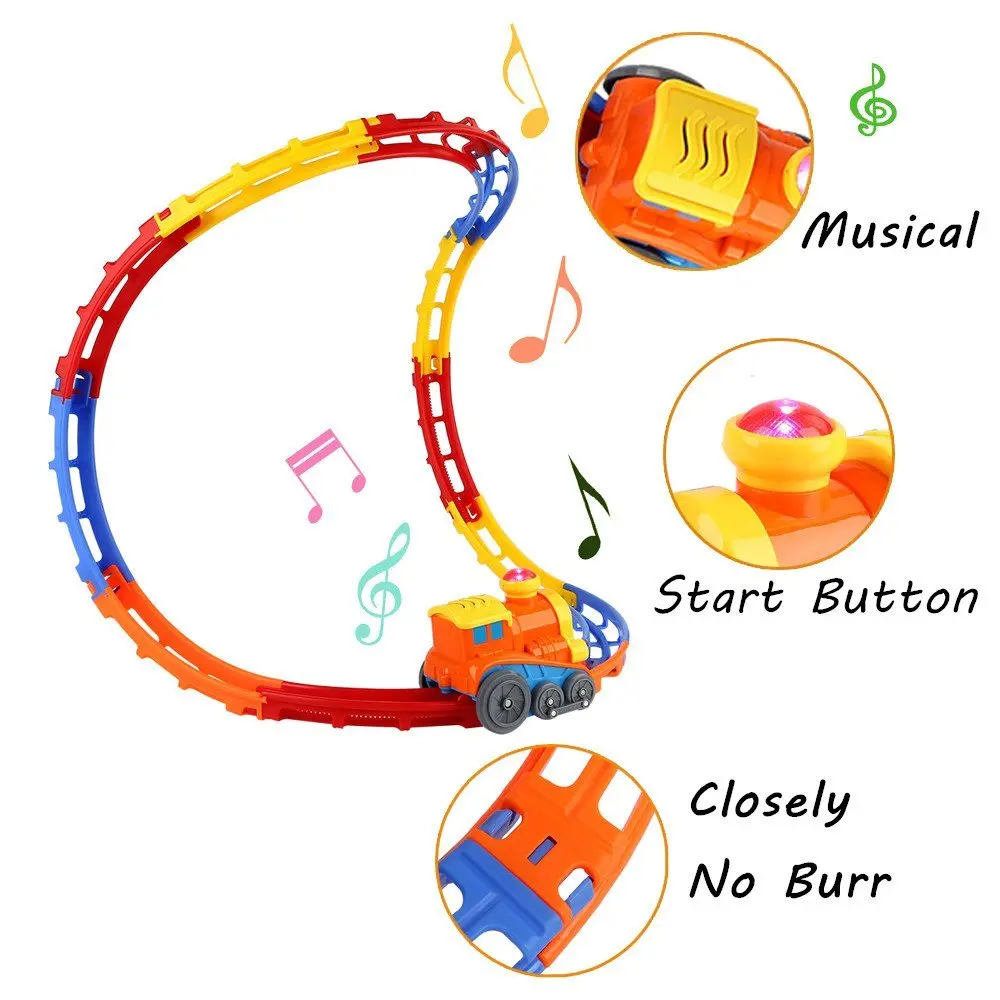 Tumble Track Train Play Set, with Lights and Sound, Roller Coaster Rails, 23 Pieces