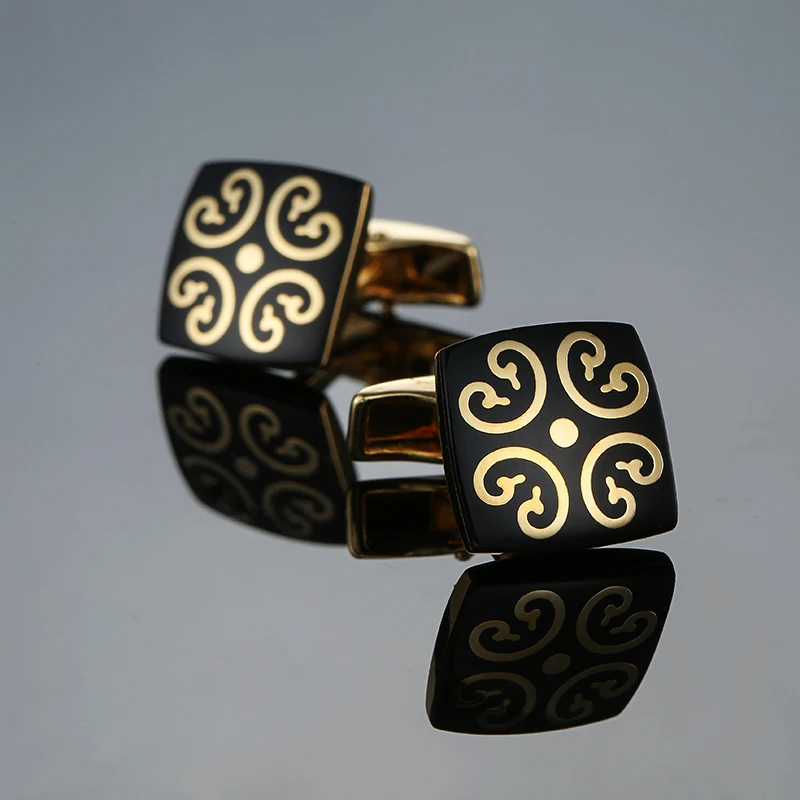 Fashion Men\'s Cufflinks Stainless Steel Business Cufflinks For Gentlemen steel Stamping Cuff Links Hand engraving Men Jewelry