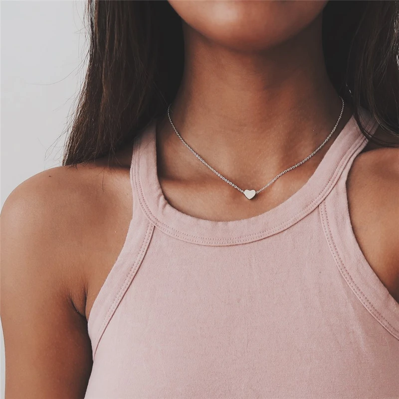 Tiny Tim Vòng Đeo Cổ Cho Nữ Dây Chuyền Ngắn Dây Chuyền Trái Tim Tặng Dân Tộc Bohemia Vòng Cổ Choker Giọt Vận Chuyển