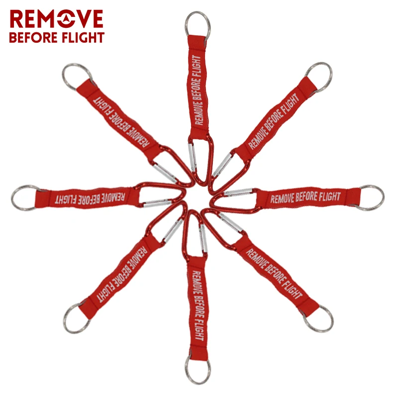 Hot Sale Remove Before Flight 3PCS Red Keychain Chaveiro Porte Cle Jewel Aviation Tag Key Ring For Car Accessories Creative Tide