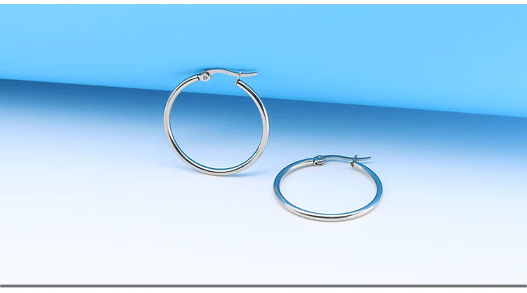 Hyperbole Große Creolen Kreisform 12mm Edelstahl-Ohrringe IP-Beschichtung Nicht Verblassend Allergiefrei – Detail 26
