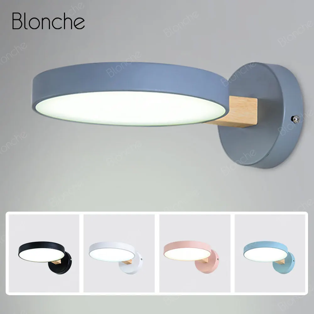 

LED Modern Wall Lamp Nordic Wood Wall Light Bedroom Dimmable Bedside Lamp Eye Protection Sconce for Living Room Study Luminaire