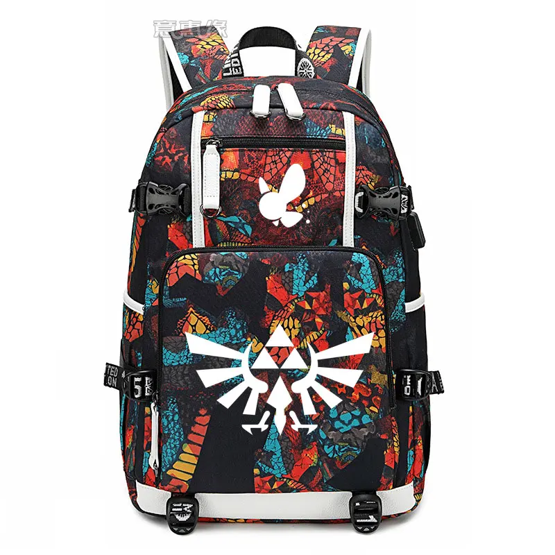 NewZelda link Backpack laptop bag Men Travel bags USB cat teather Oxford Backpack schoolbag