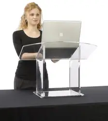 Free Shipping modern Customized Acrylic desktop lectern  Acrylic Pulpit Tabletop Lectern Clear Plexiglas Podium