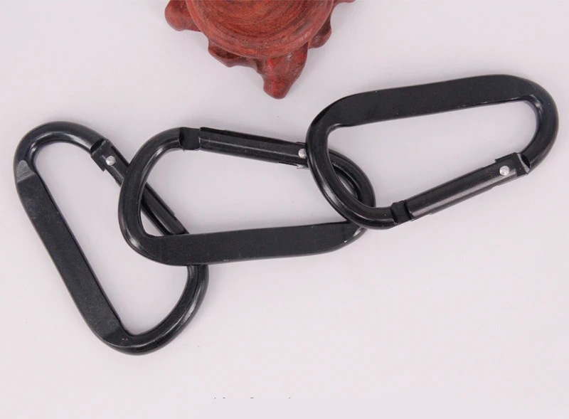 7 cm Karabiner aus Aluminiumlegierung, schwarzer D-Ring, Schlüsselanhänger-Clip, Camping-Schlüsselanhänger, Karabinerhaken, Outdoor-Reiseset GYH – Detail 12