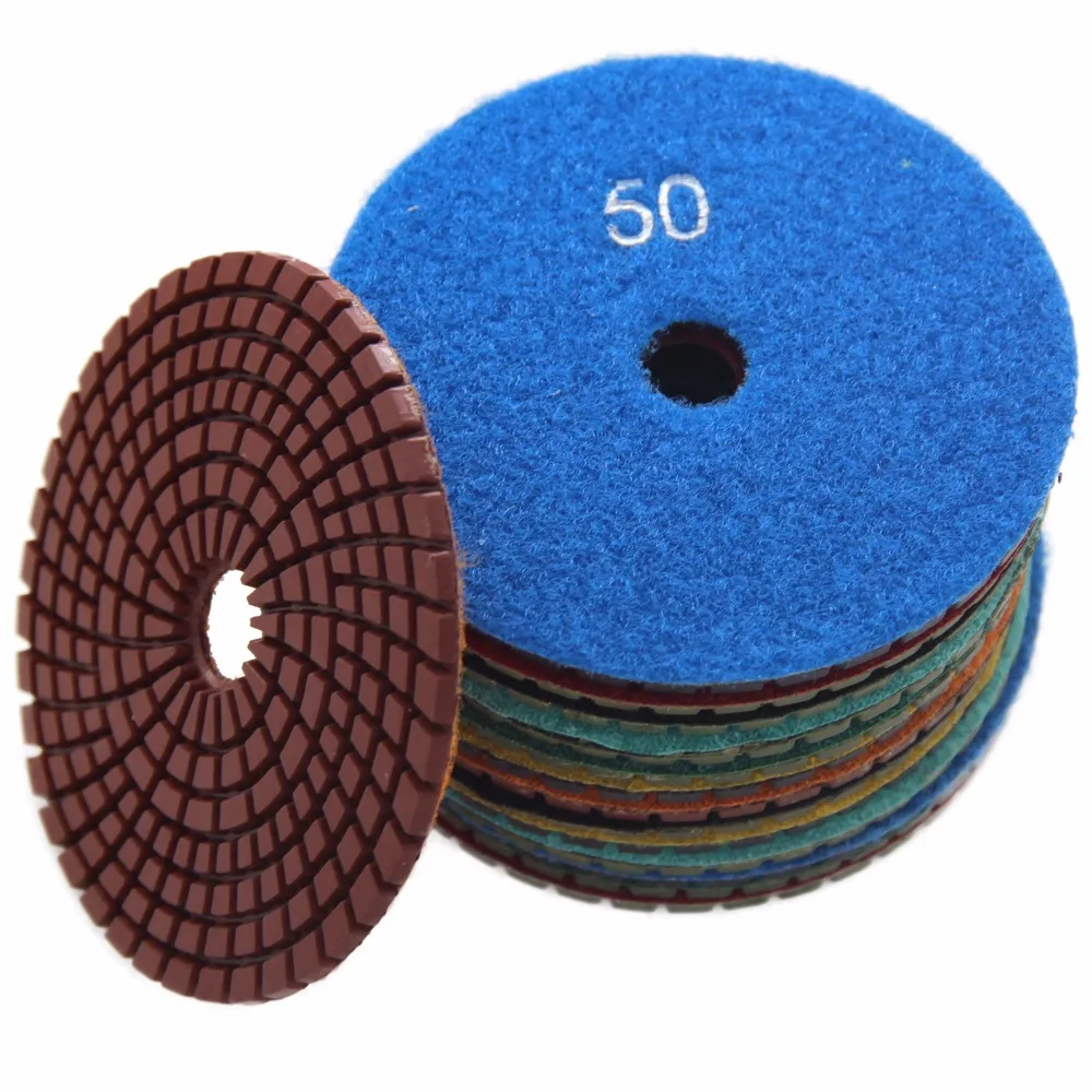 100mm 4 Inch Diamond Polishing Pad Flexible Wet  Grinding Marble Stone Abrasive Polishing Granite Disc Wet Sanding Pad